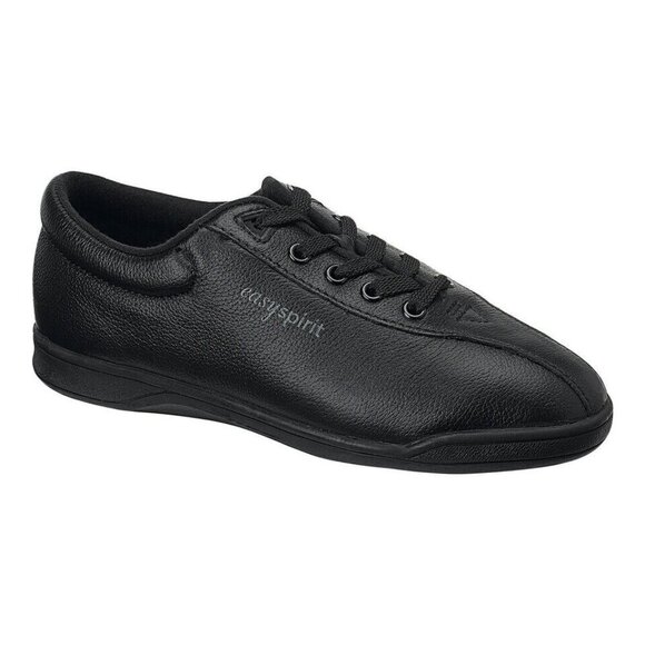 Easy Spirit AP1 Women's Oxford Sneakers Lace Ups Black Leather 5 W - Picture 1 of 8
